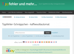Screenshot <a href"www.tippfehler.net">Tippfehler.net</a>